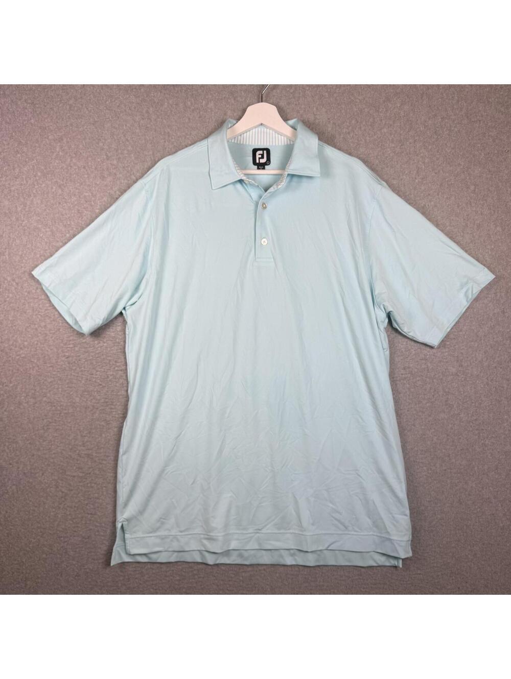 Footjoy FJ Men's Size Large Light Blue Short Sleeve Polo Shirt